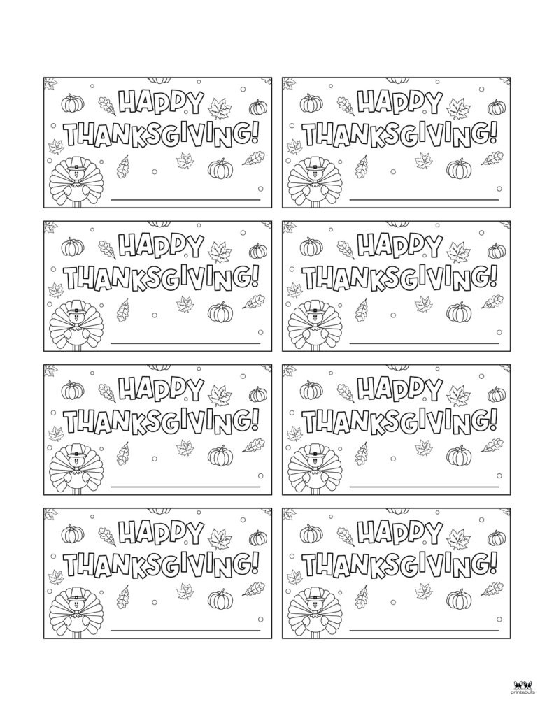 Thanksgiving Place Cards - 15 Free Printable Sets | Printabulls inside Free Printable Thanksgiving Place Cards To Color