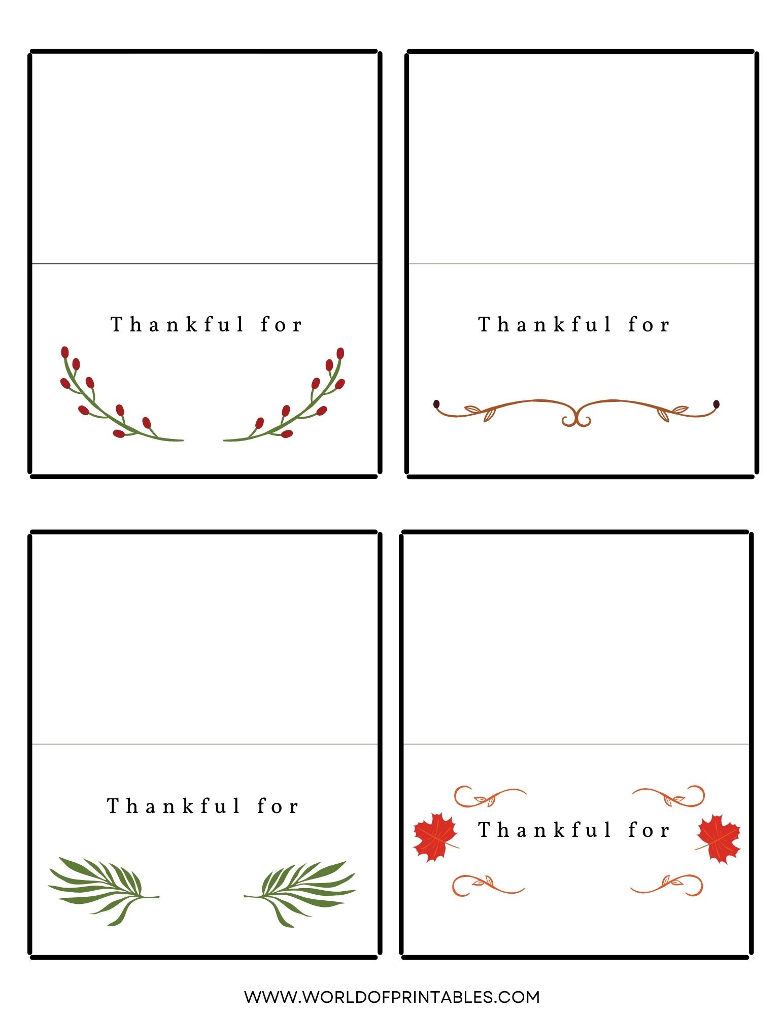Thanksgiving Place Cards | Free Printables - Just Customize &amp;amp; Print! intended for Free Thanksgiving Printables Place Cards