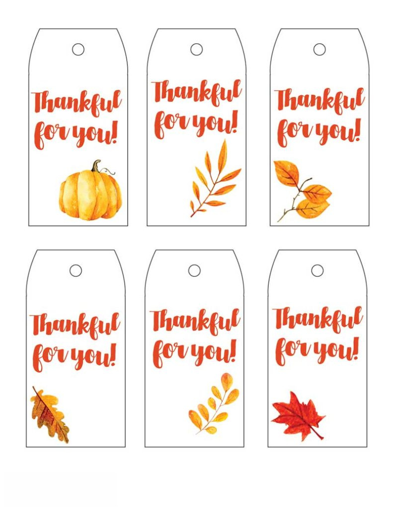 Thanksgiving Printable Gift Tags - South Georgia Style regarding Thankful For You Free Printable Tags