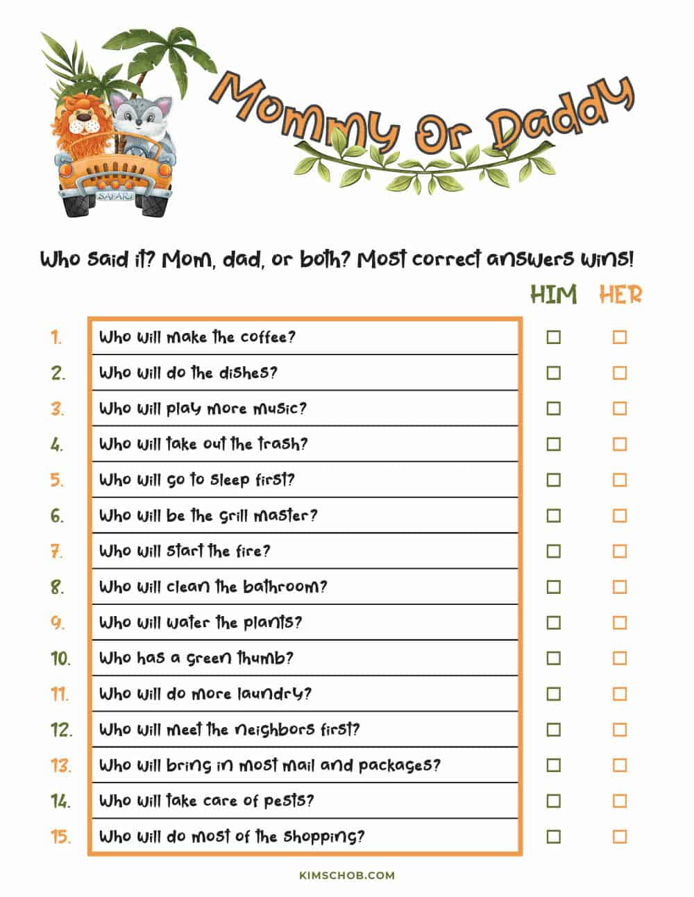 The Best Gender Reveal Games To Keep Them Guessing - Kim Schob for Free Gender Reveal Printables