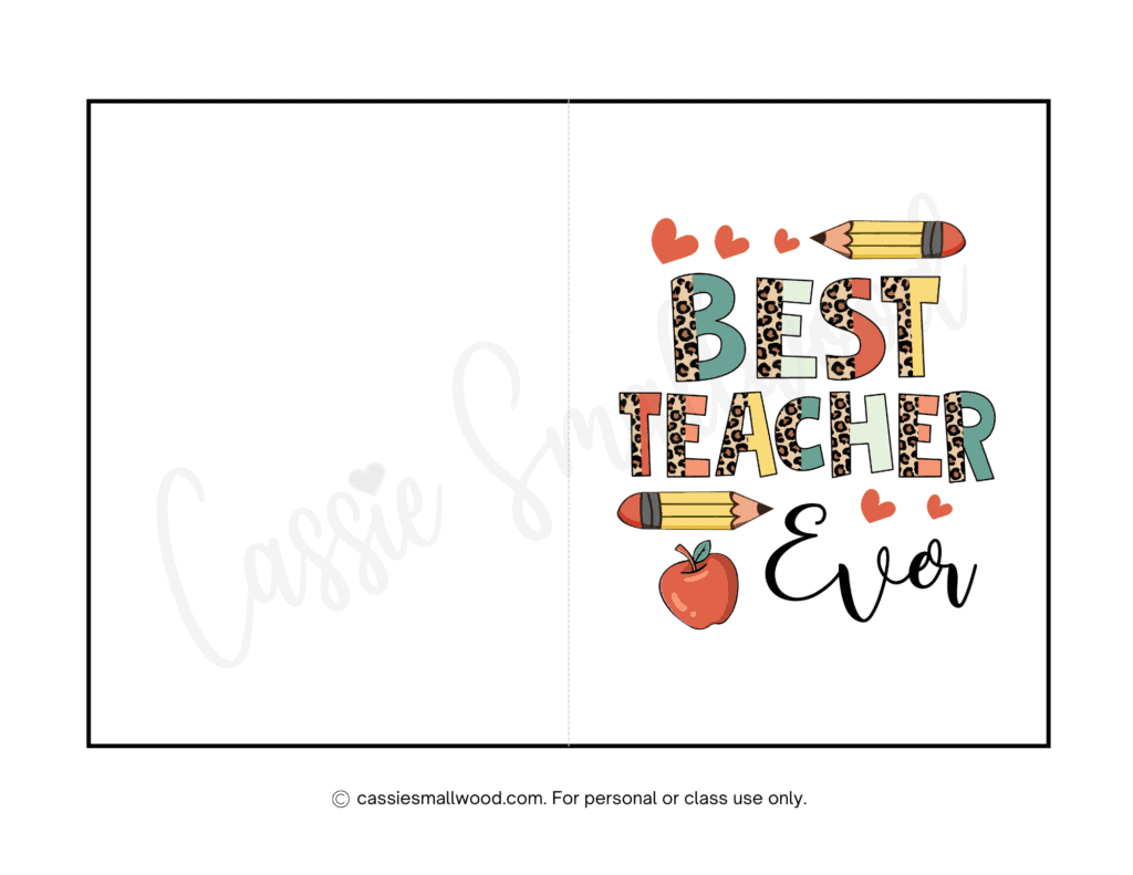 The Best Teacher Thank You Cards (21 Free Printables) - Cassie with regard to Free Printable Teacher Appreciation Greeting Cards
