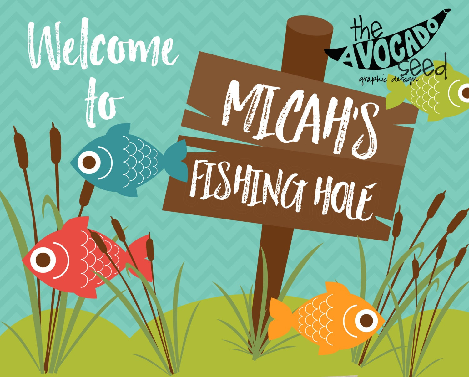 The Big One Fishing Hole Welcome Sign - Any Size Diy Printing Or  Professional Print pertaining to Free Printable Gone Fishing Sign