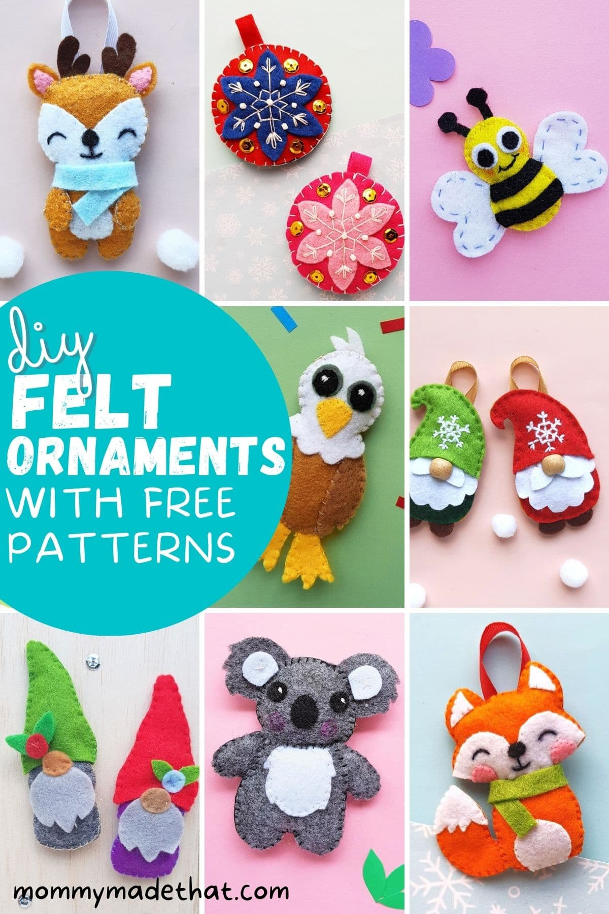 The Cutest Diy Felt Ornaments (With Free Patterns) with Free Printable Felt Patterns