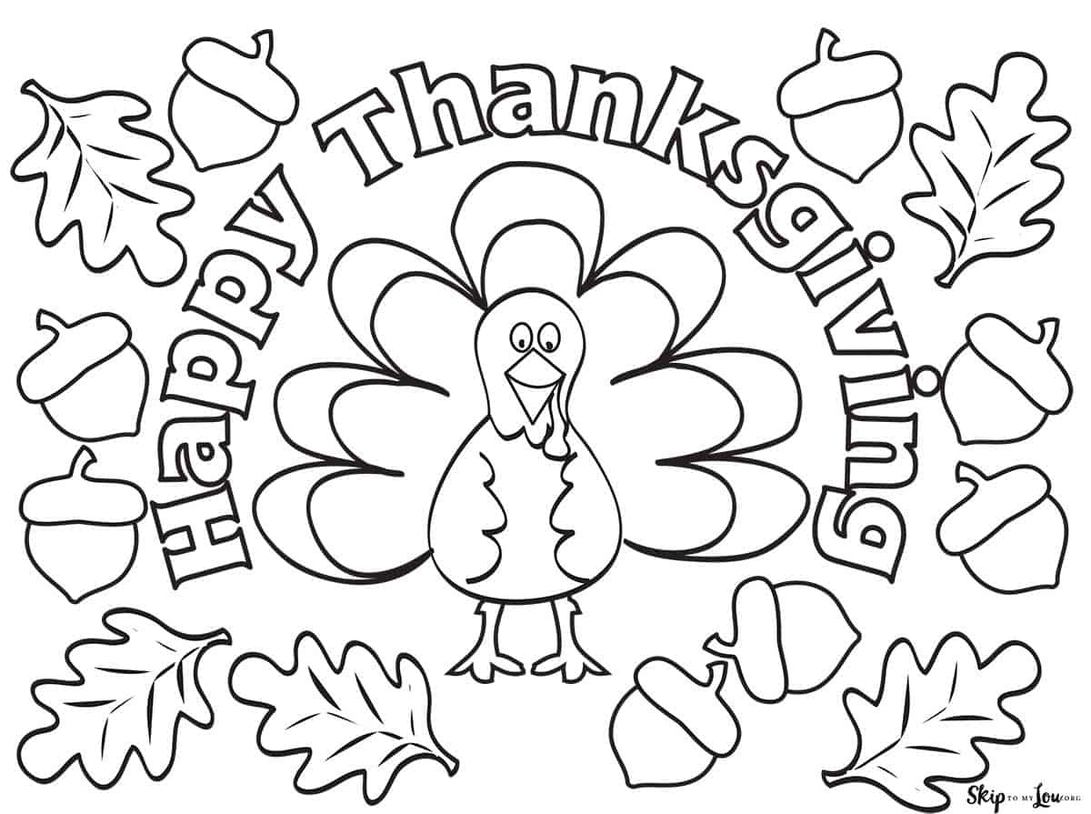 The Cutest Free Turkey Coloring Pages | Skip To My Lou with Free Printable Thanksgiving Coloring Pages