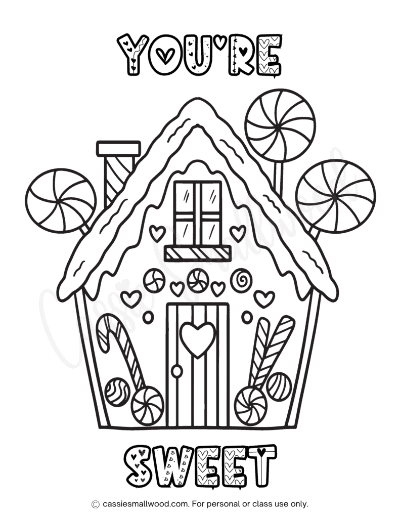 The Cutest Gingerbread House Coloring Pages - Cassie Smallwood with regard to Free Gingerbread House Printables