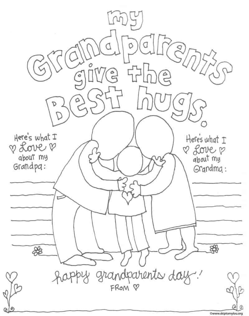 The Cutest Grandparents Day Coloring Pages | Skip To My Lou regarding Grandparents Day Cards Printable Free