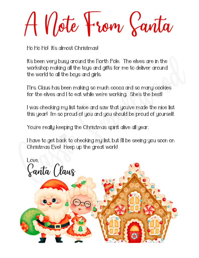 The Cutest Letters From Santa - Cassie Smallwood for Free Printable Letters From Santa