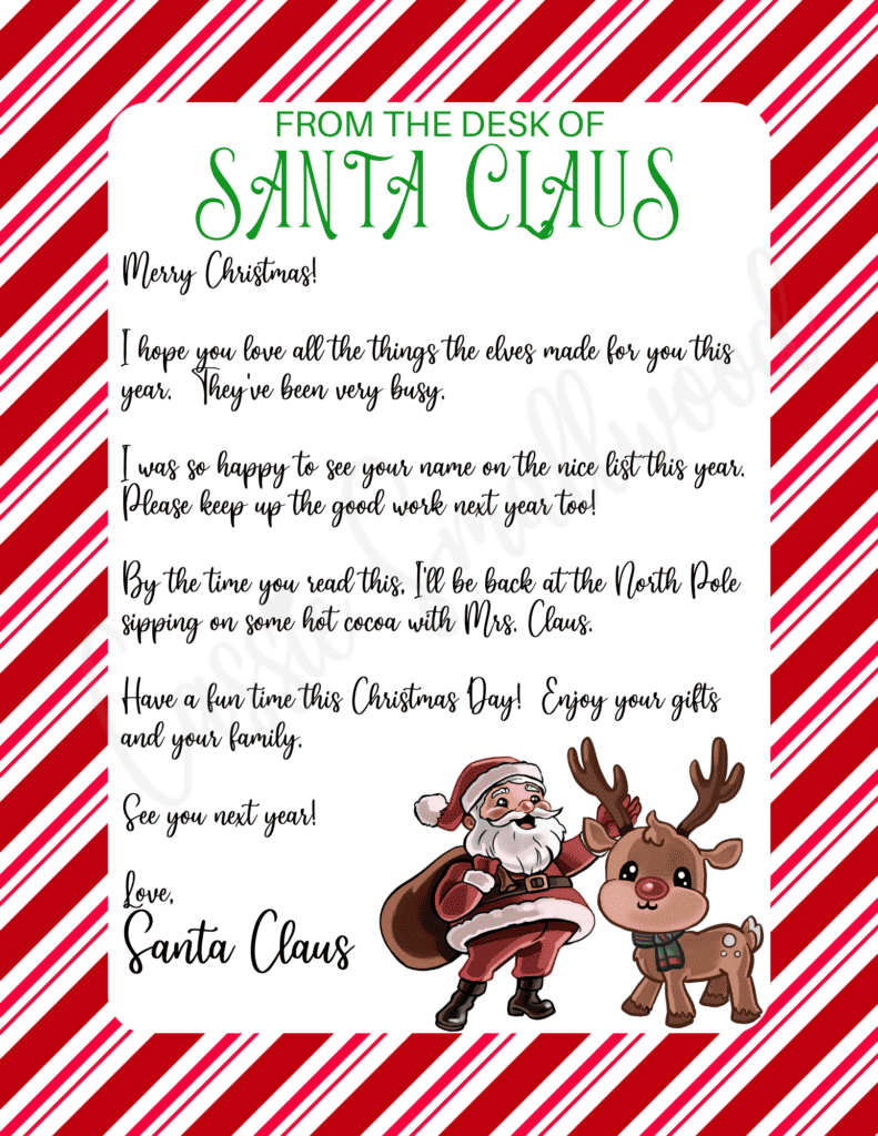 The Cutest Letters From Santa - Cassie Smallwood regarding Free Printable Christmas Morning Letters From Santa