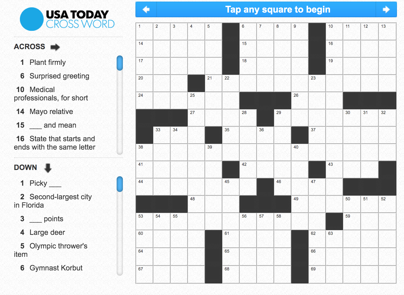 The Kadep Blog: Usa Today Crossword Puzzle in Free Printable Crosswords Usa Today