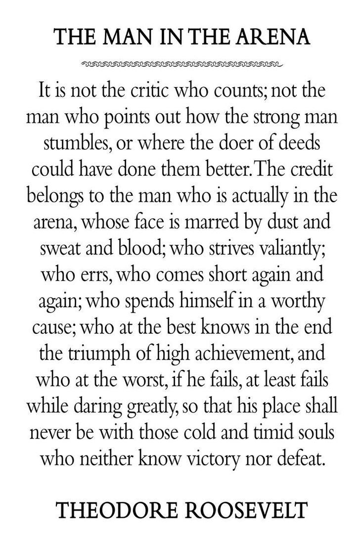 The Man In The Arena Motivational Unframed Poster Or Print for Man In The Arena Free Printable