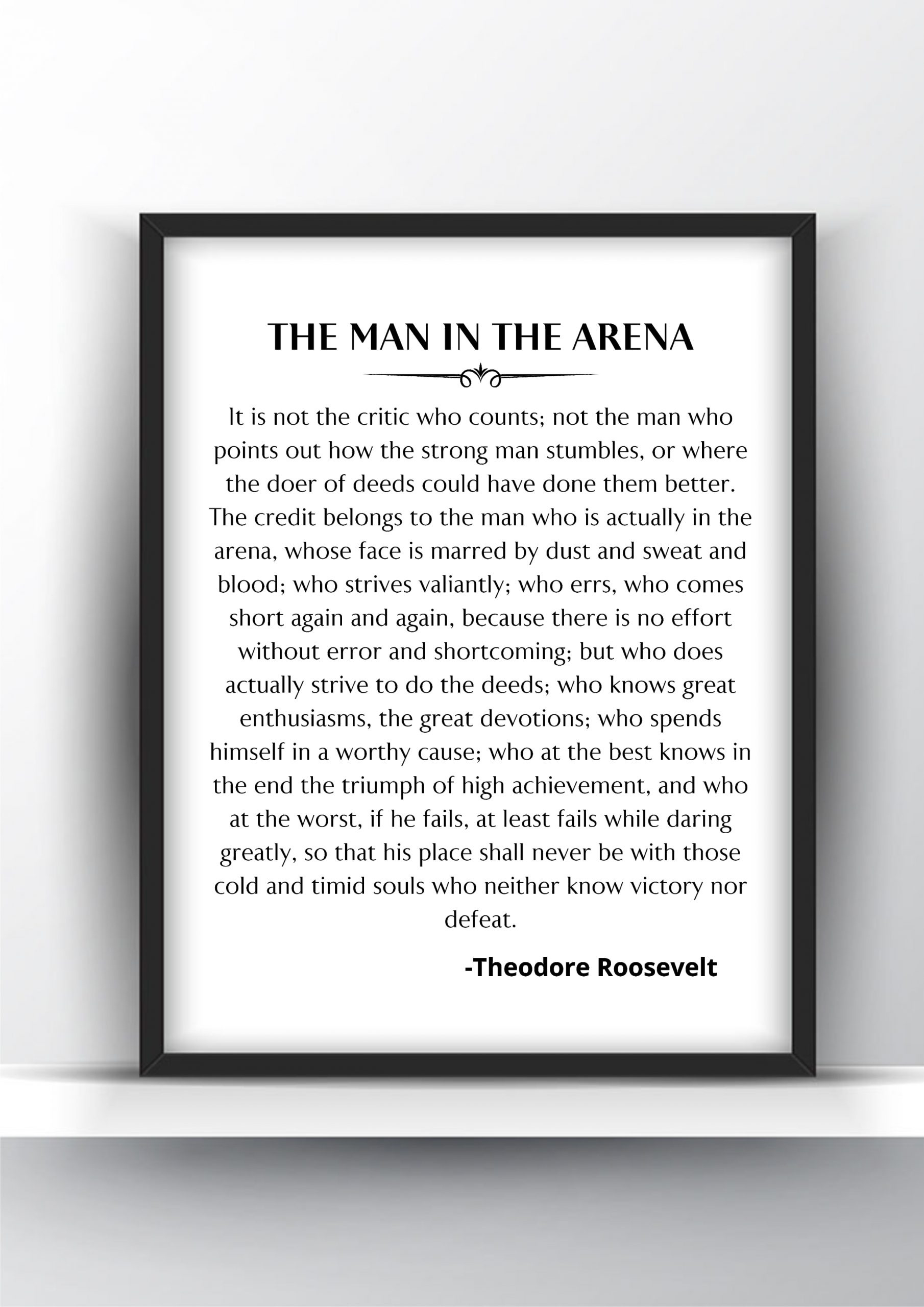 The Man In The Arena Speechtheodore Roosevelt Poster with Man In The Arena Free Printable