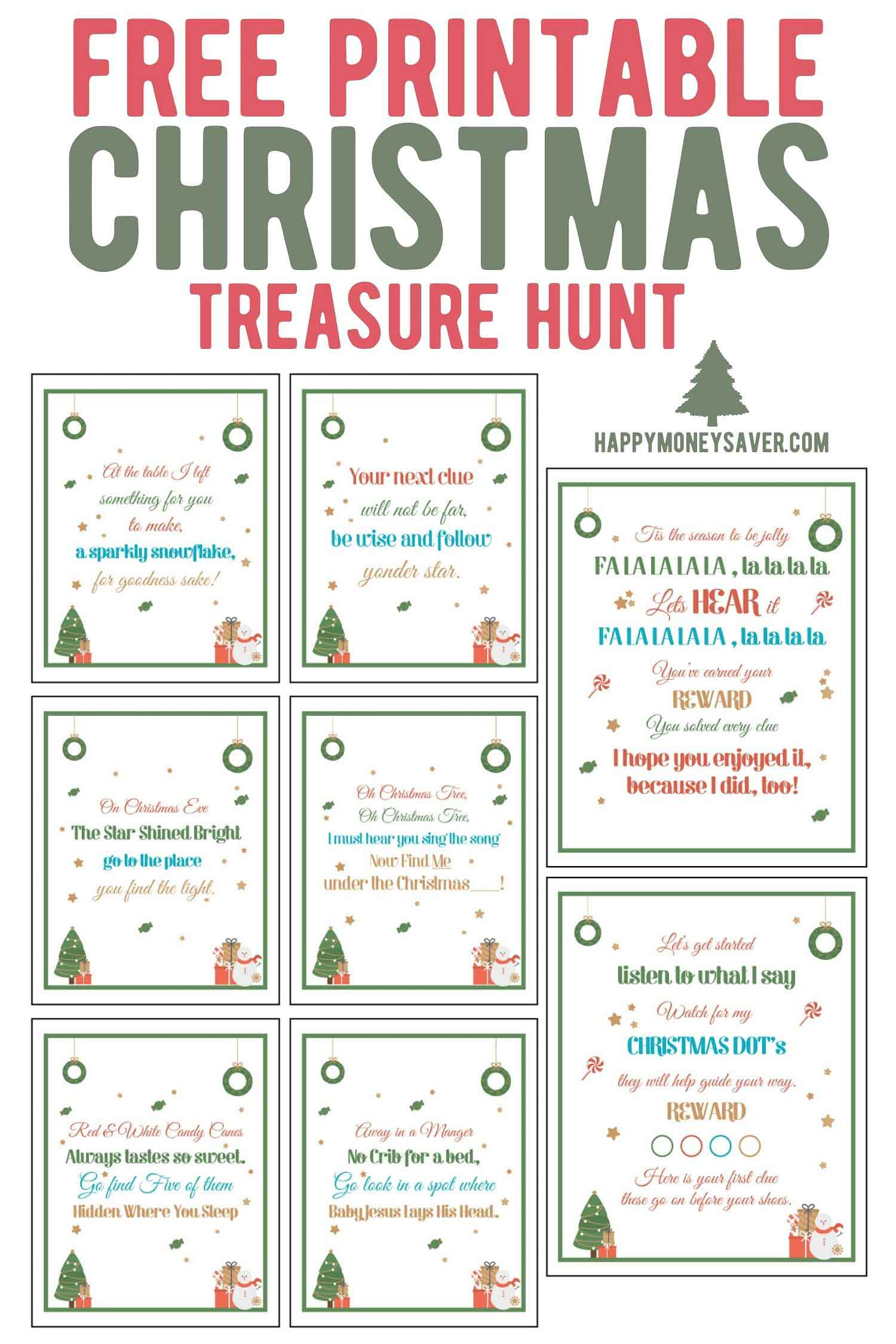 The Ultimate Christmas Treasure Hunt + Free Printable intended for Free Printable Christmas Treasure Hunt Clues
