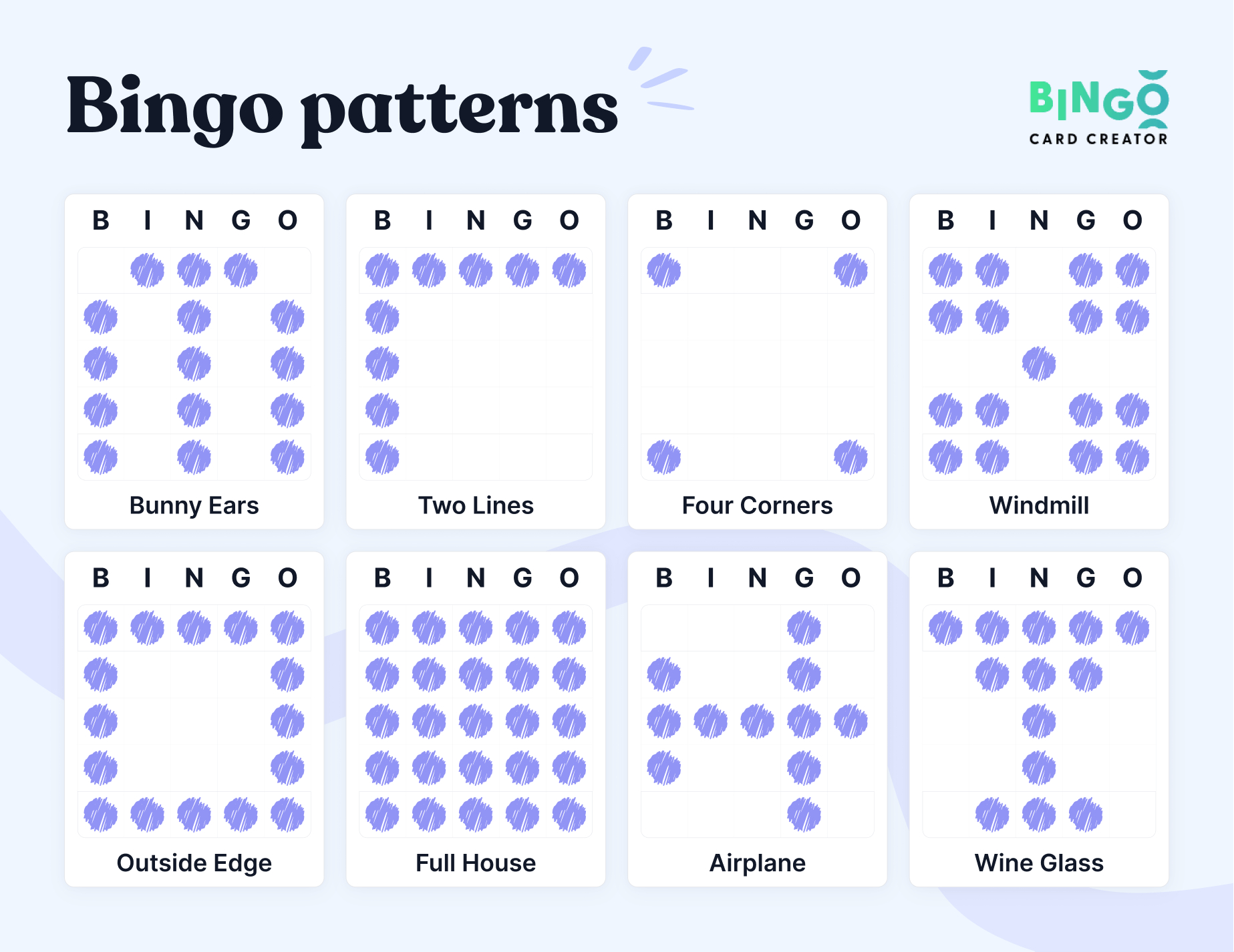 The Ultimate Guide To Bingo Patterns - Bingo Card Creator intended for Free Bingo Patterns Printable