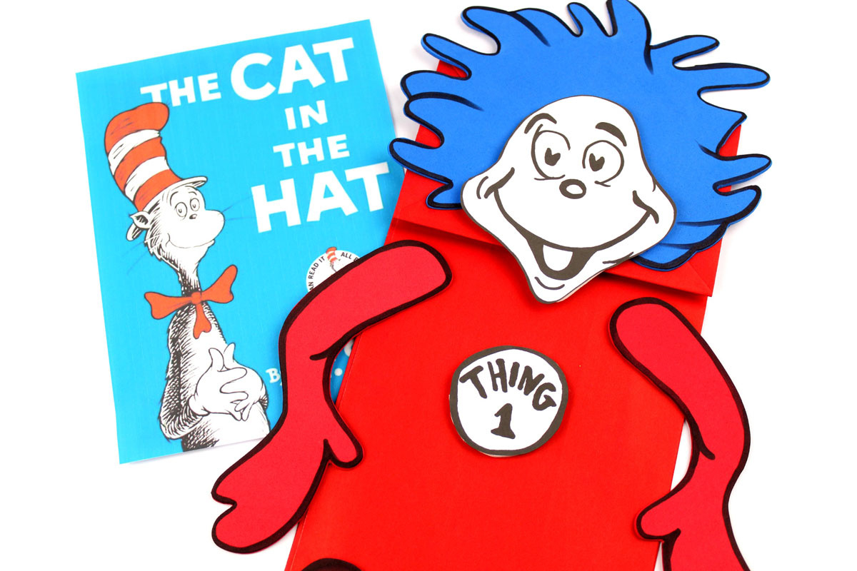 Thing 1 And Thing 2 Puppets - Free Printable Template * Moms And with Thing 1 Thing 2 Free Printables