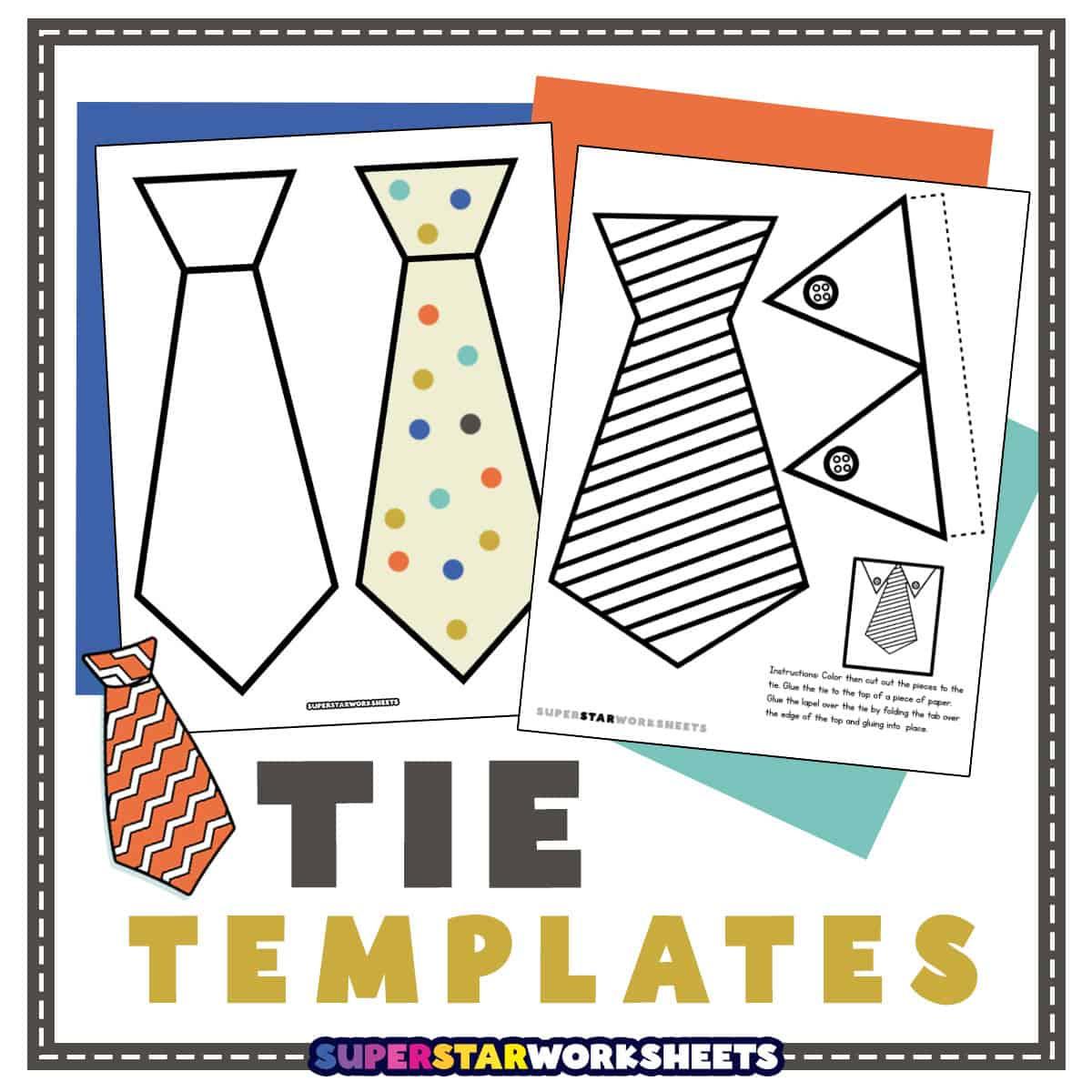 Tie Template (Free Printables) - Superstar Worksheets intended for Free Printable Tie