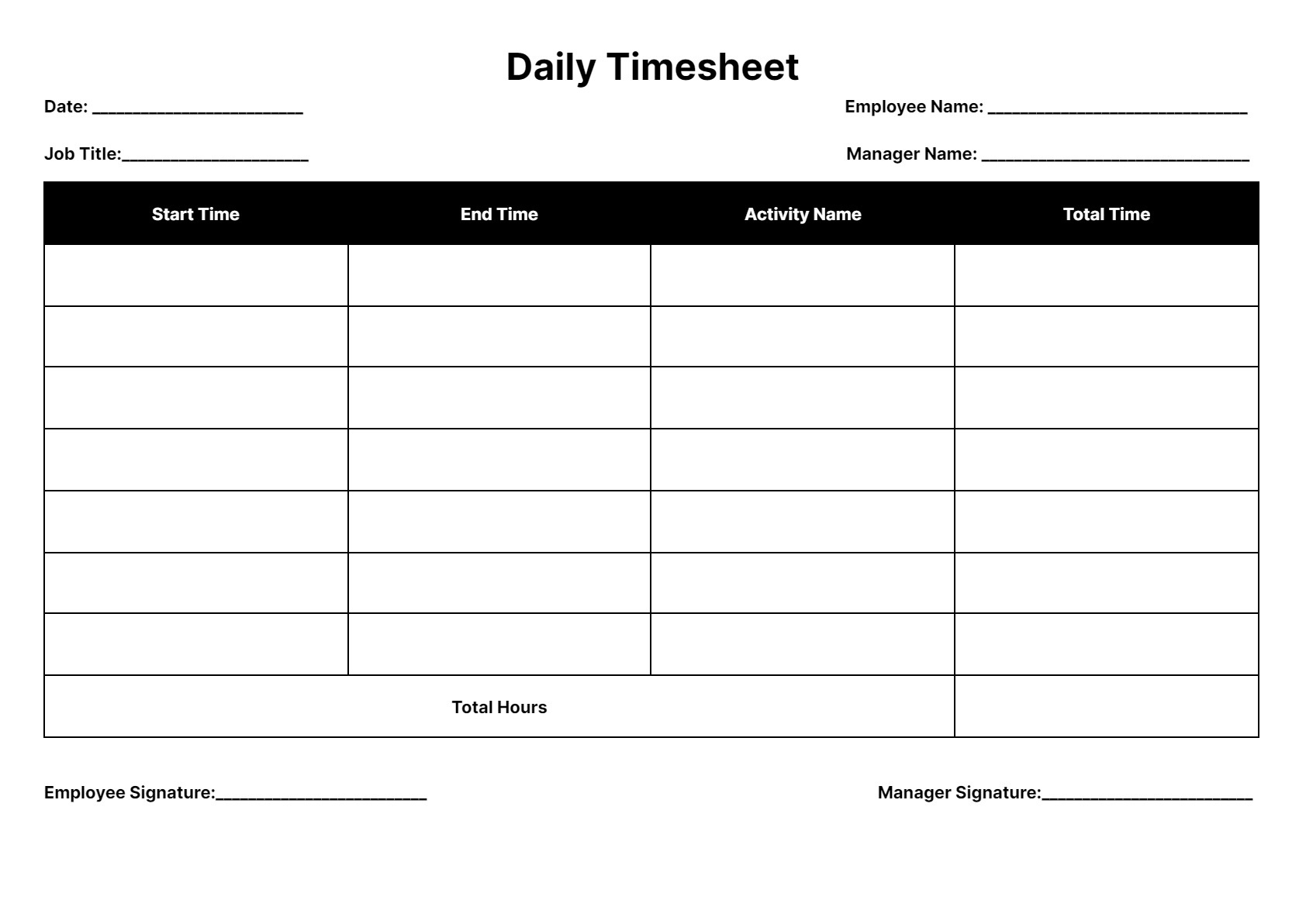 Timesheet Templates: Download &amp;amp;Amp; Print For Free! - Worksheets intended for Time Card Templates Free Printable