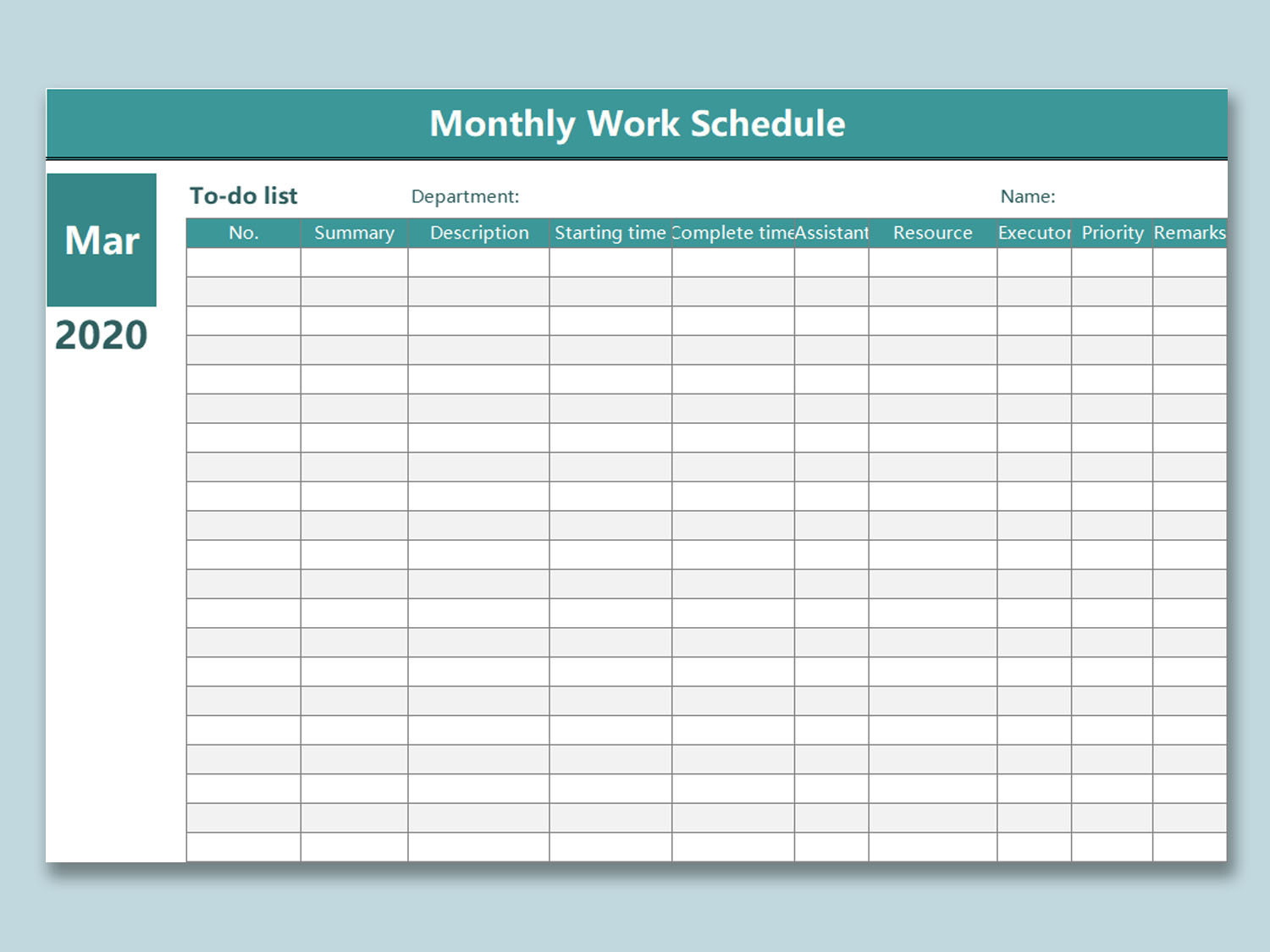 Top 10 Monthly Work Schedule Template Excel Free Download | Wps regarding Free Printable Monthly Work Schedule Template