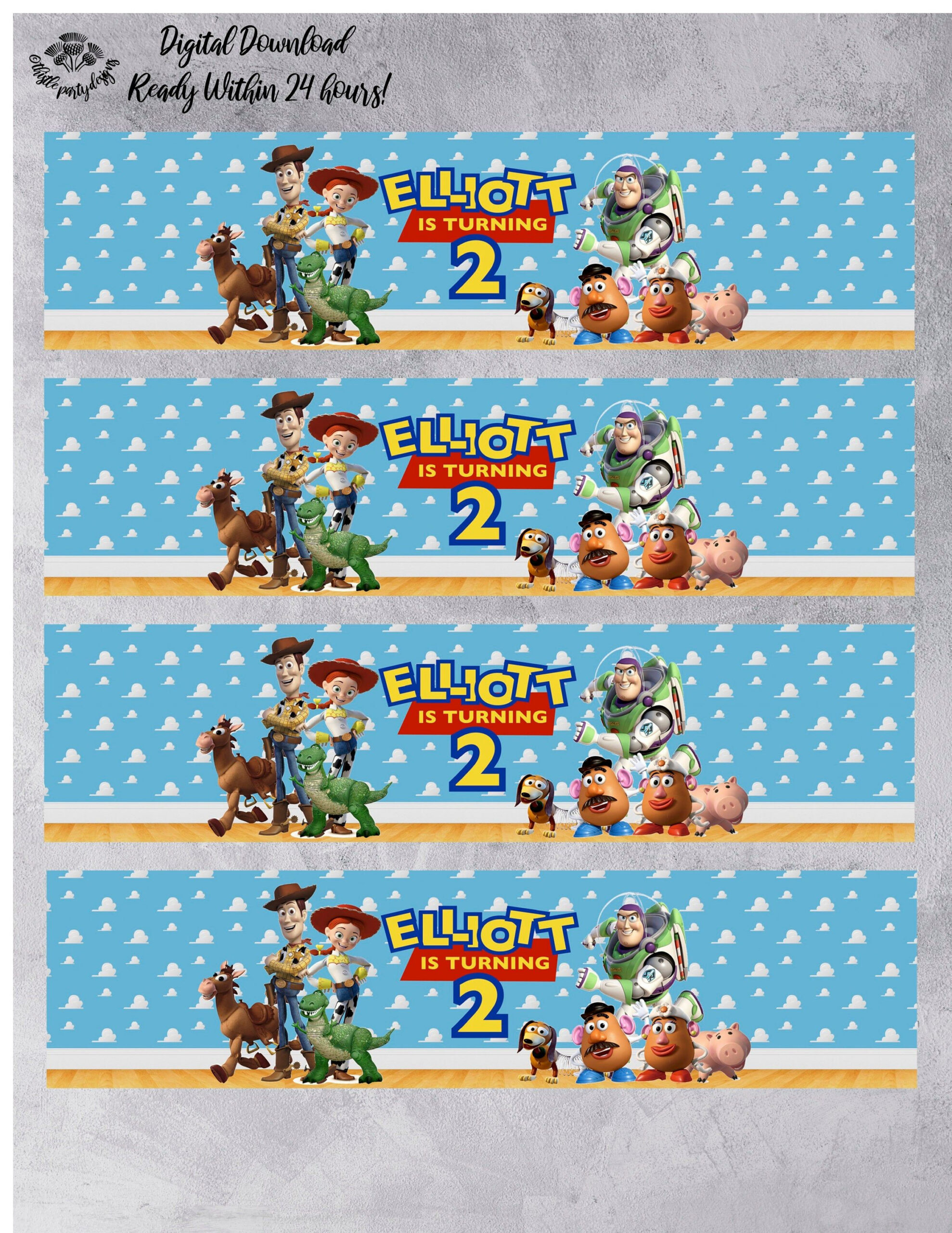 Toy Story 4 Water Bottle Label, Custom Toy Story Water Label, Toy in Free Printable Toy Story Water Bottle Labels