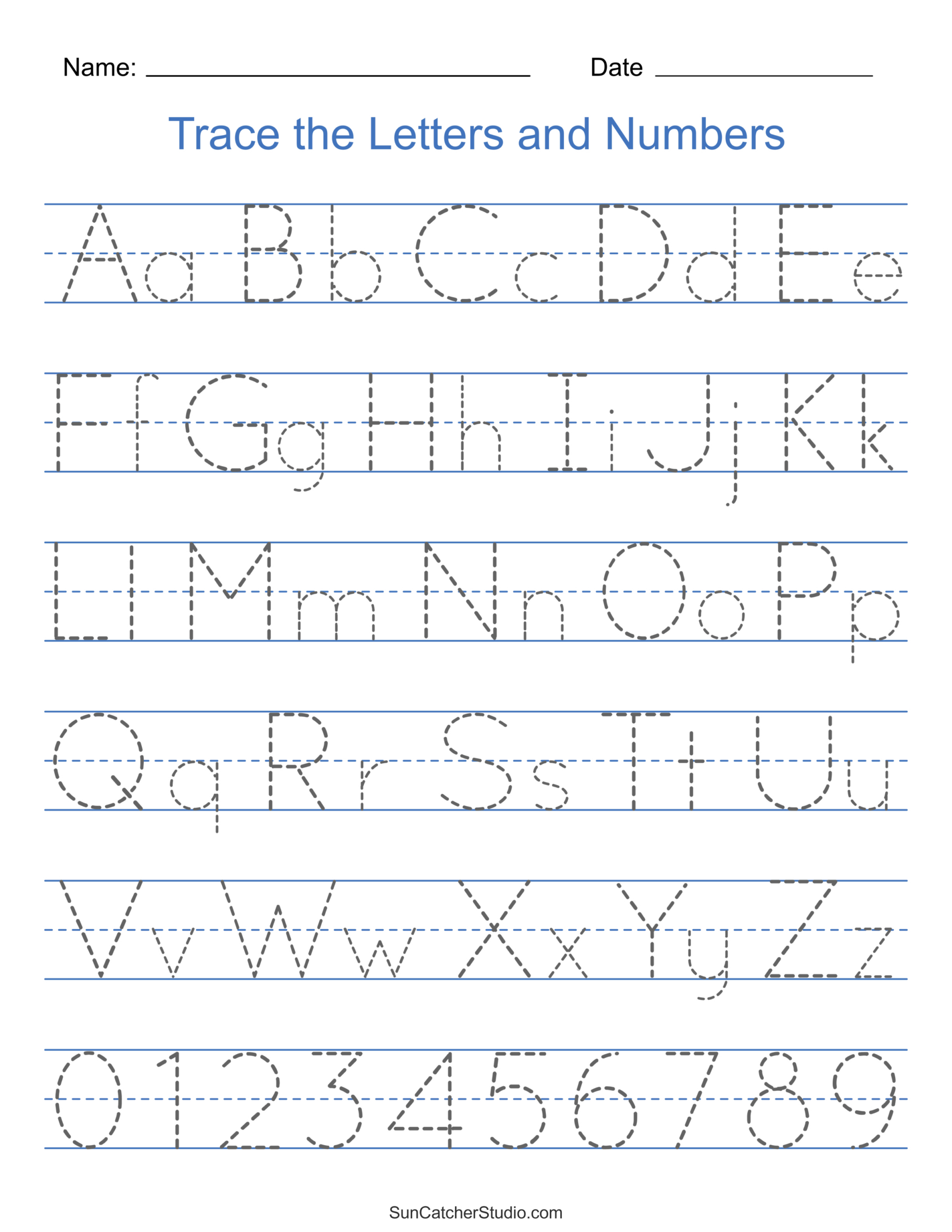 Tracing Alphabet Letters (Printable Handwriting Worksheets) – Free inside Free Printable Letter Tracing Sheets