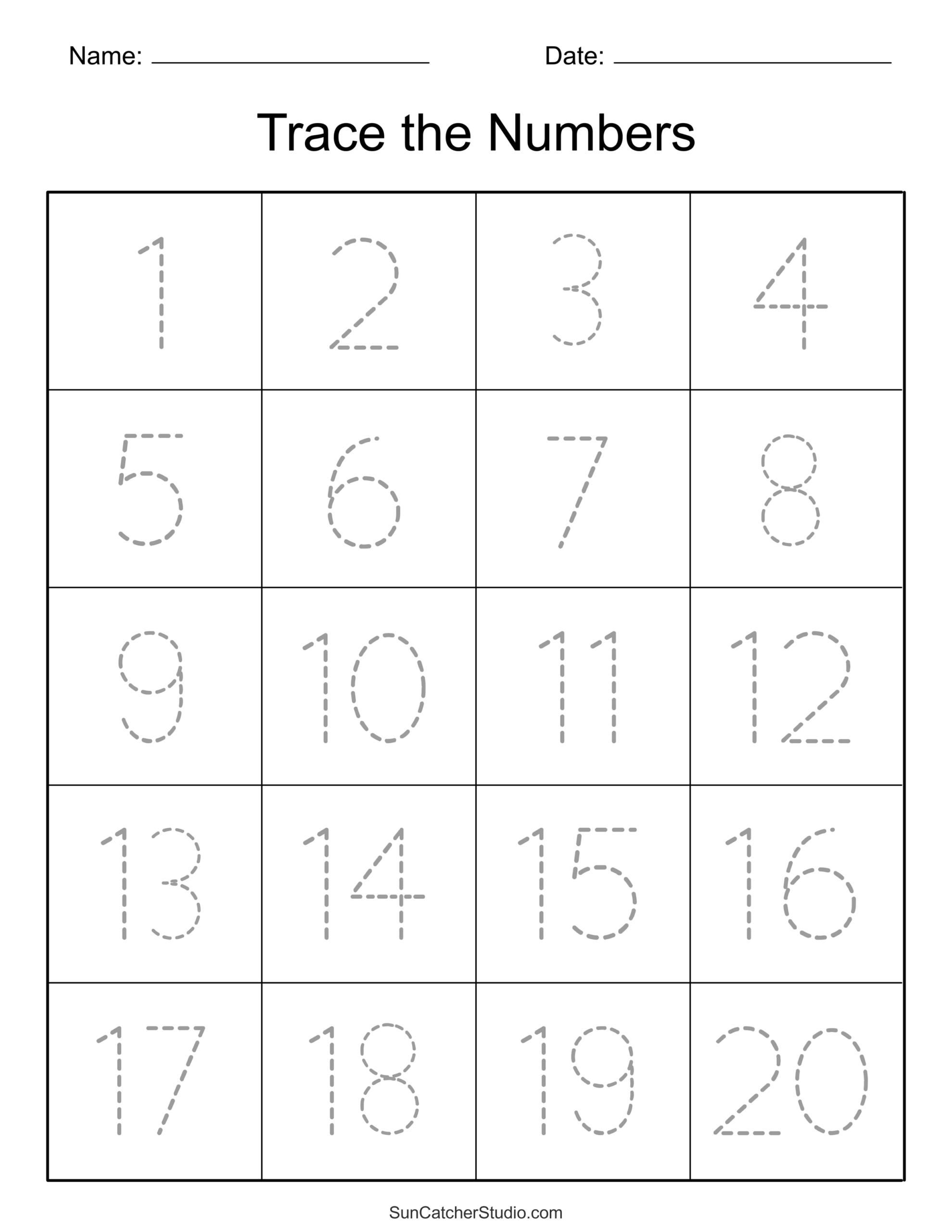 Tracing Numbers (Free Printable Practice Pdf Worksheets) – Free regarding Free Printable Tracing Letters And Numbers Worksheets