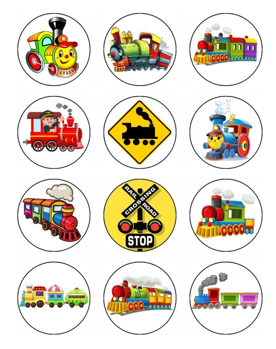 Train Edible Cake & Cupcake Toppers – Wafer - Perfect For Train regarding Free Printable Train Cupcake Toppers