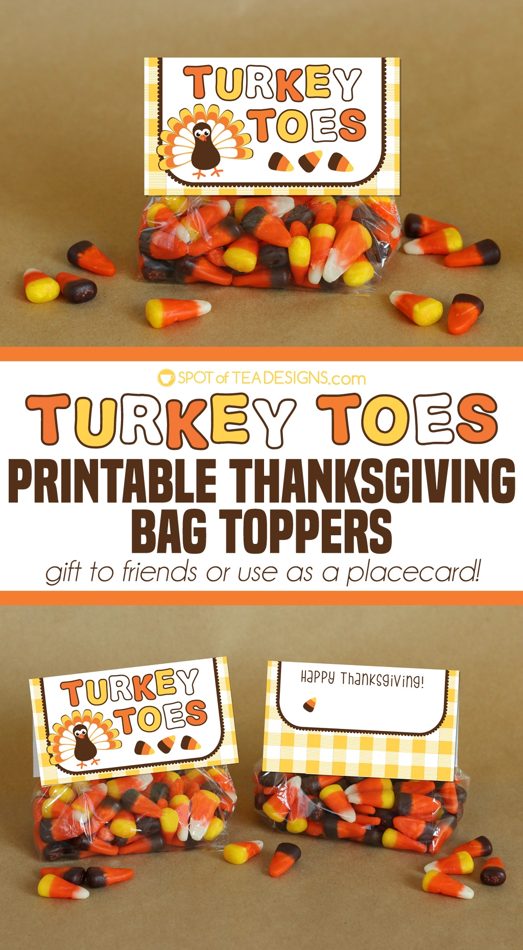 Turkey Toes Thanksgiving Bag Toppers - Spot Of Tea Designs pertaining to Free Printable Toe Tags