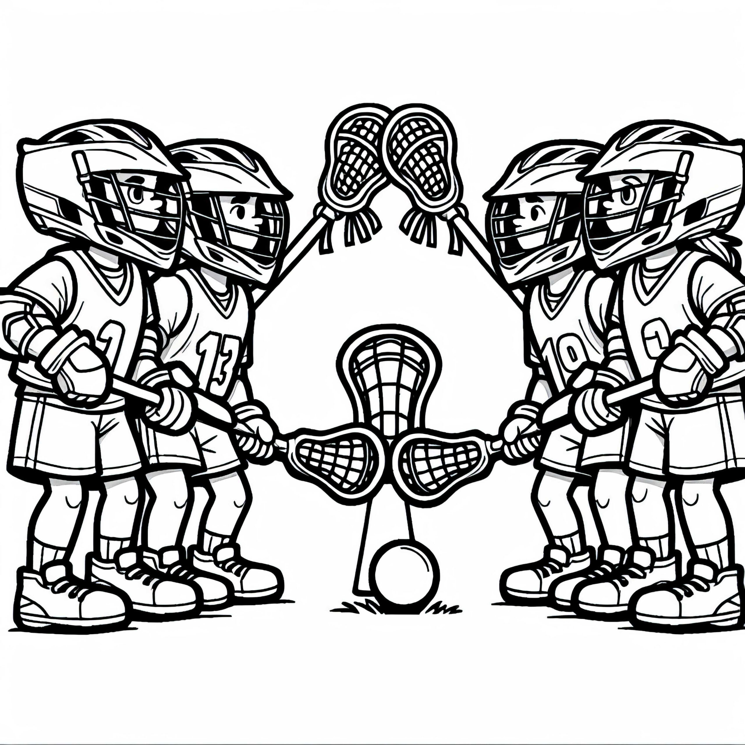 Two Lacrosse Teams Ready For The Whistle – Free Coloring Page with Free Printable Lacrosse Images