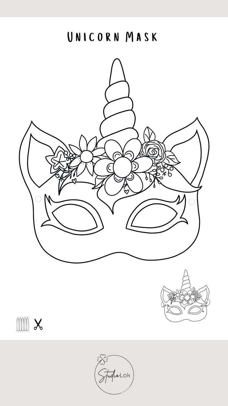 Unicorn Mask Printable throughout Free Printable Unicorn Mask