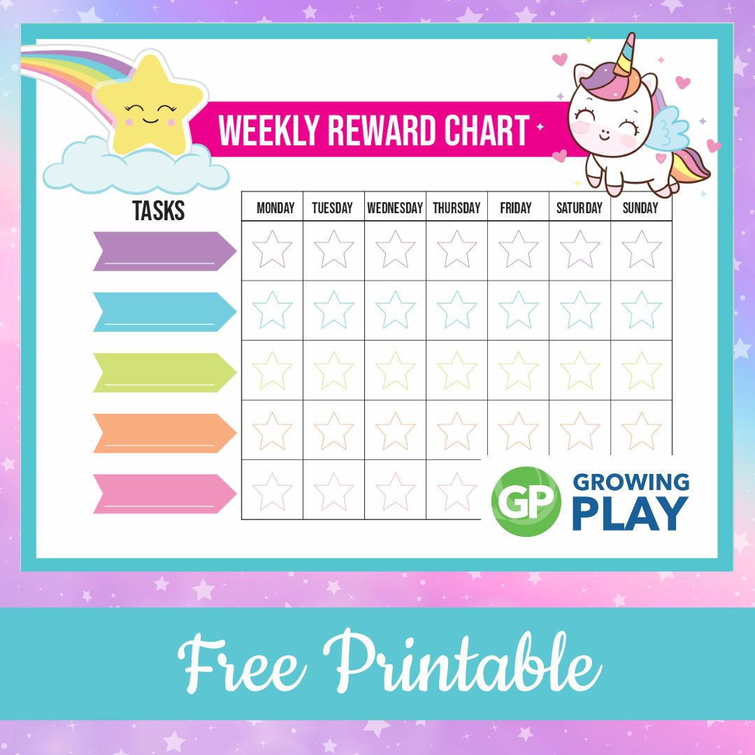Unicorn Reward Chart - Free Printable - Growing Play with Free Printable Reward Charts