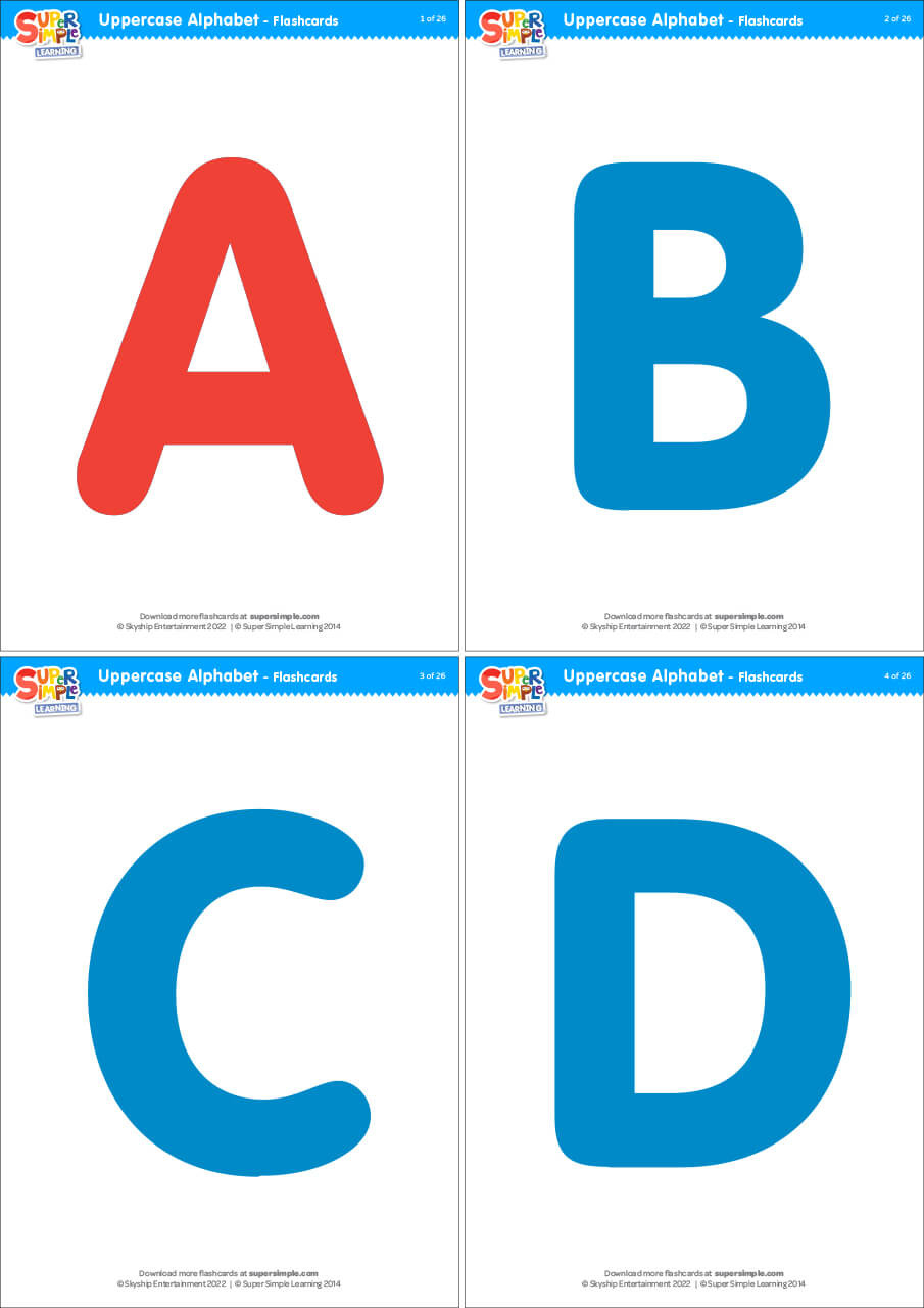 Uppercase Alphabet Flashcards - Super Simple throughout Free Printable Abc Flashcards