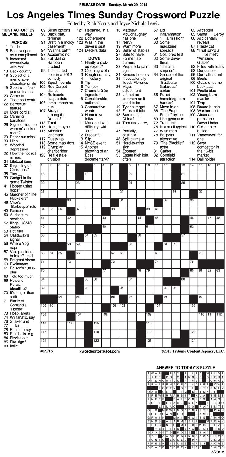 Usa Today Printable Crossword Puzzles 2015 - Printable Crossword pertaining to Usa Today Crossword Puzzles Printable Free