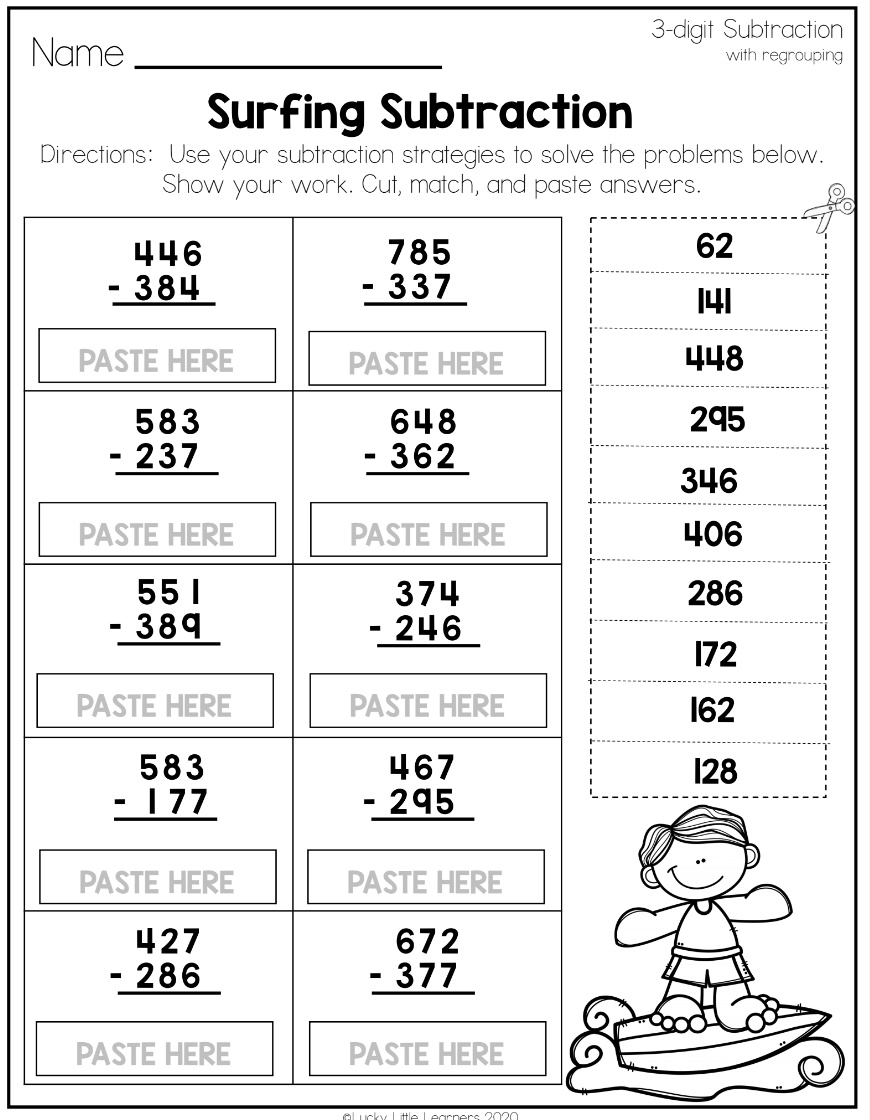 Using 2Nd Grade Math Worksheets To Teach 3-Digit Subtraction With intended for Free Printable 3 Digit Subtraction With Regrouping Worksheets