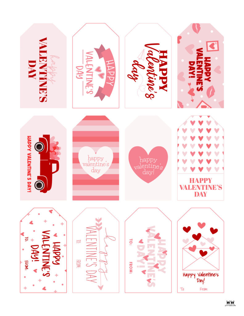 Valentine Tags - 300 Free Printable Tags | Printabulls regarding Free Printable Valentine Tags