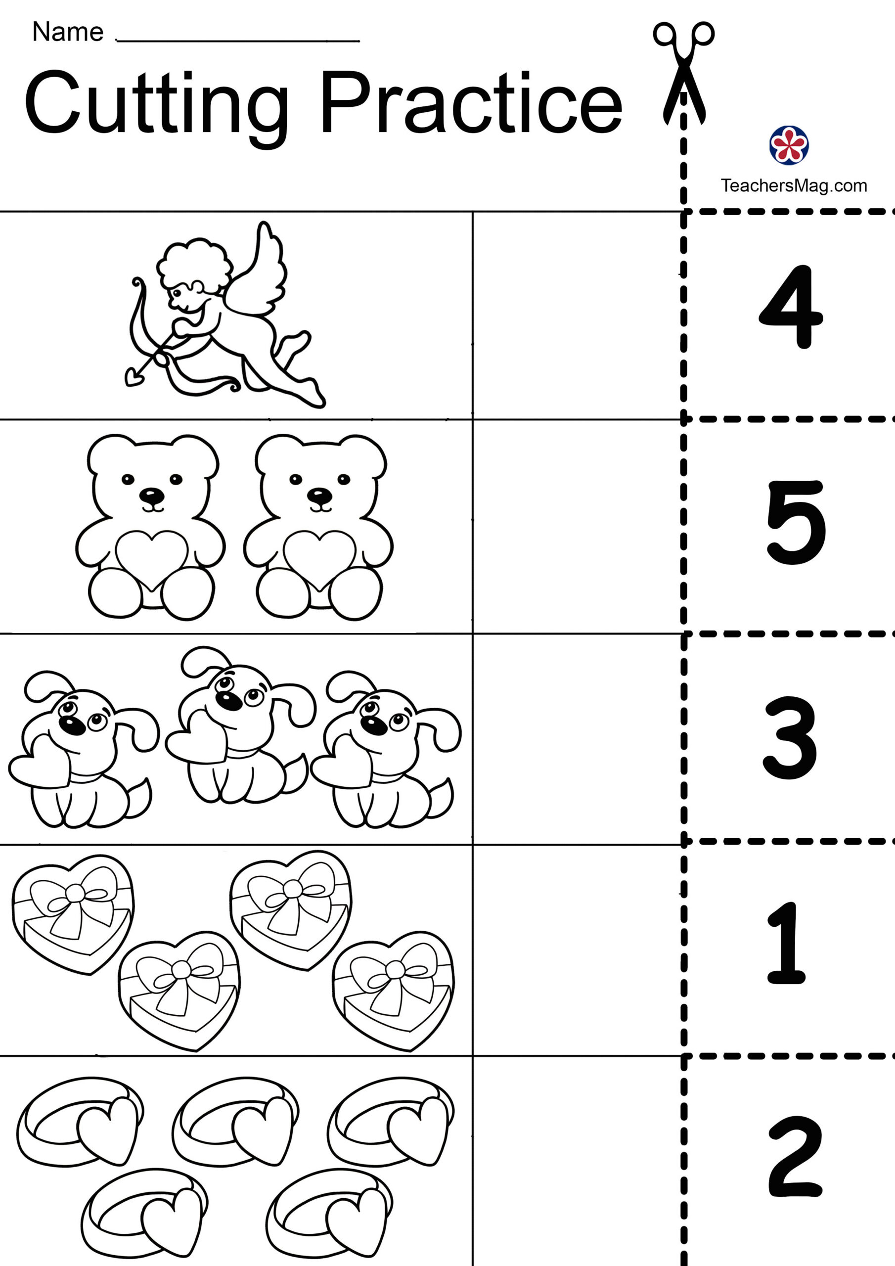 Valentine'S Day Free Worksheets For Preschool. Teachersmag for Free Printable Preschool Valentine Worksheets