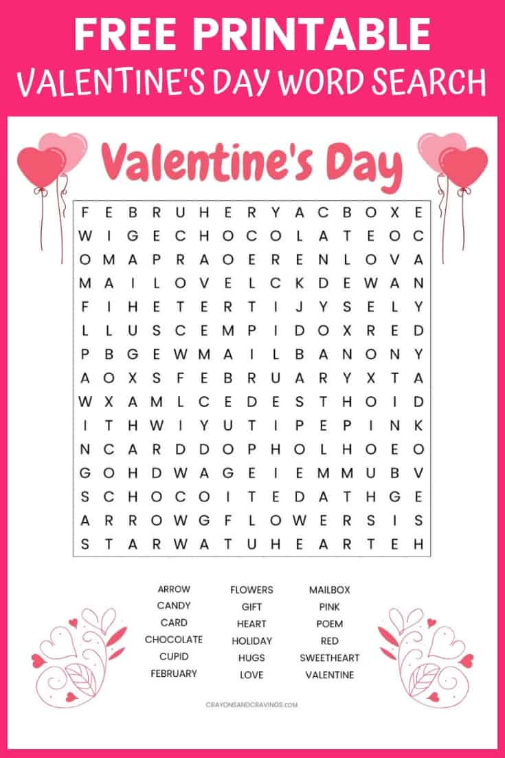 Valentine'S Day Word Search (Free Printable For Kids!) in Free Printable Valentine Word Games