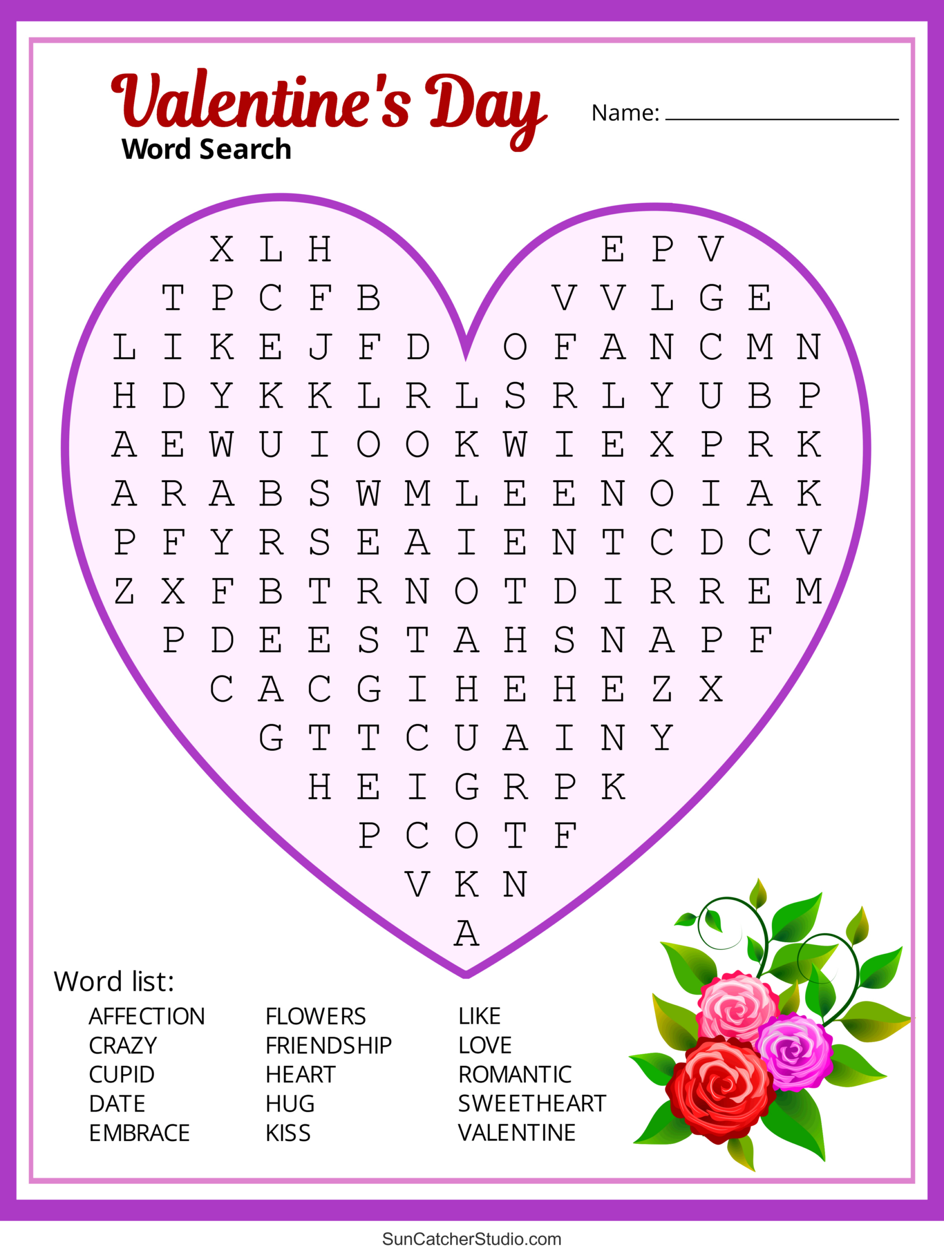 Valentine'S Day Word Search (Free Printable Pdf Puzzles) – Free for Free Printable Valentine Word Search For Adults