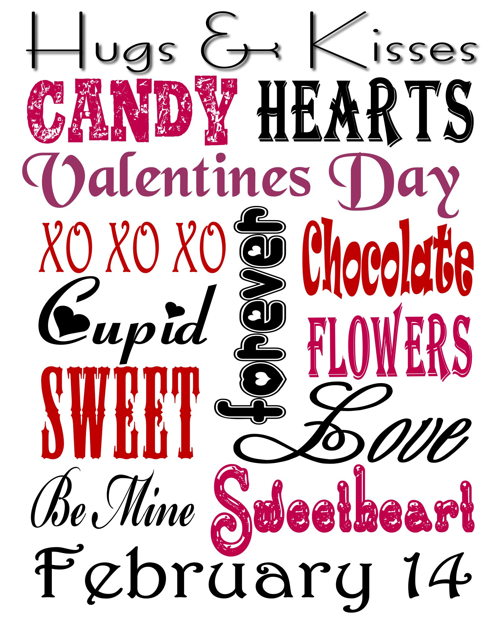 Valentines Subway Art - Pink Polka Dot Creations intended for Free Printable Subway Art Template