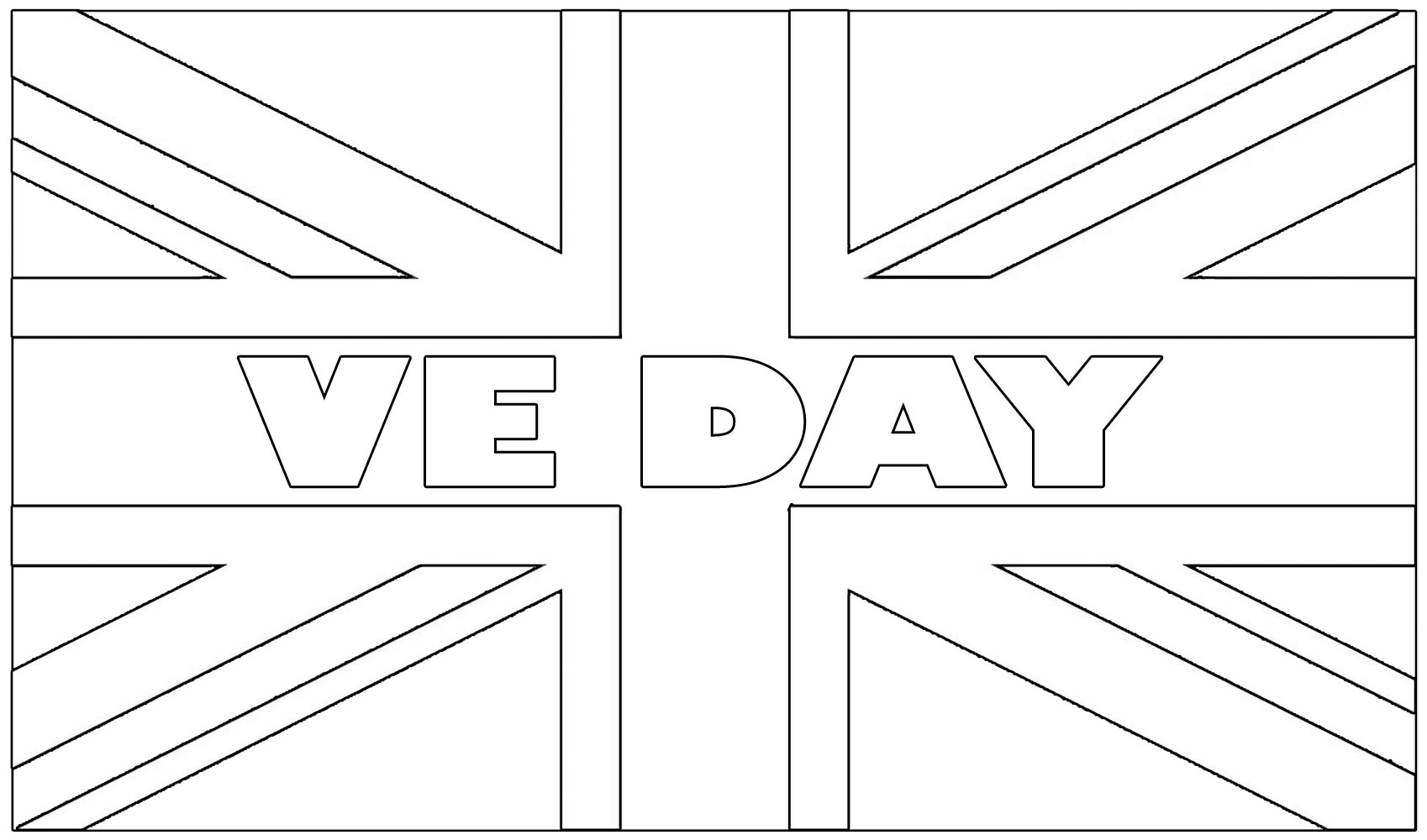 Ve Day Colouring: Uk Flag - Rooftop Post Printables within Free Printable Union Jack Flag To Colour