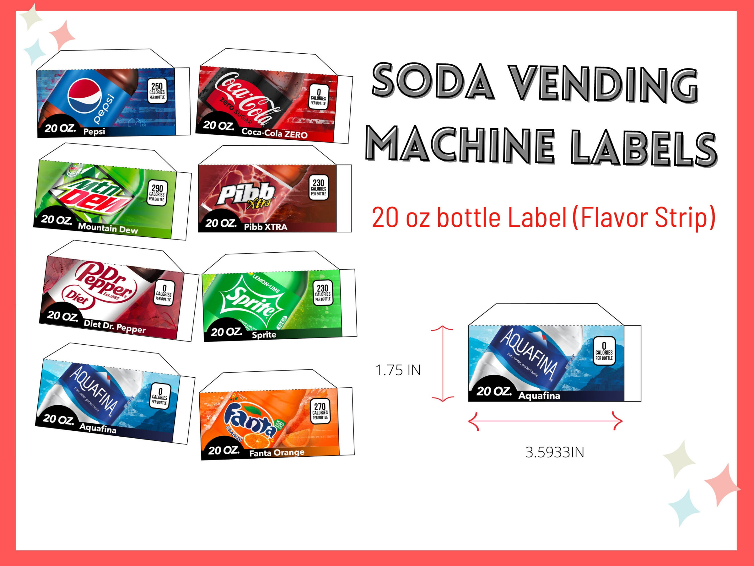 Vending Machine Labels - Etsy.de regarding Free Printable Pop Machine Labels