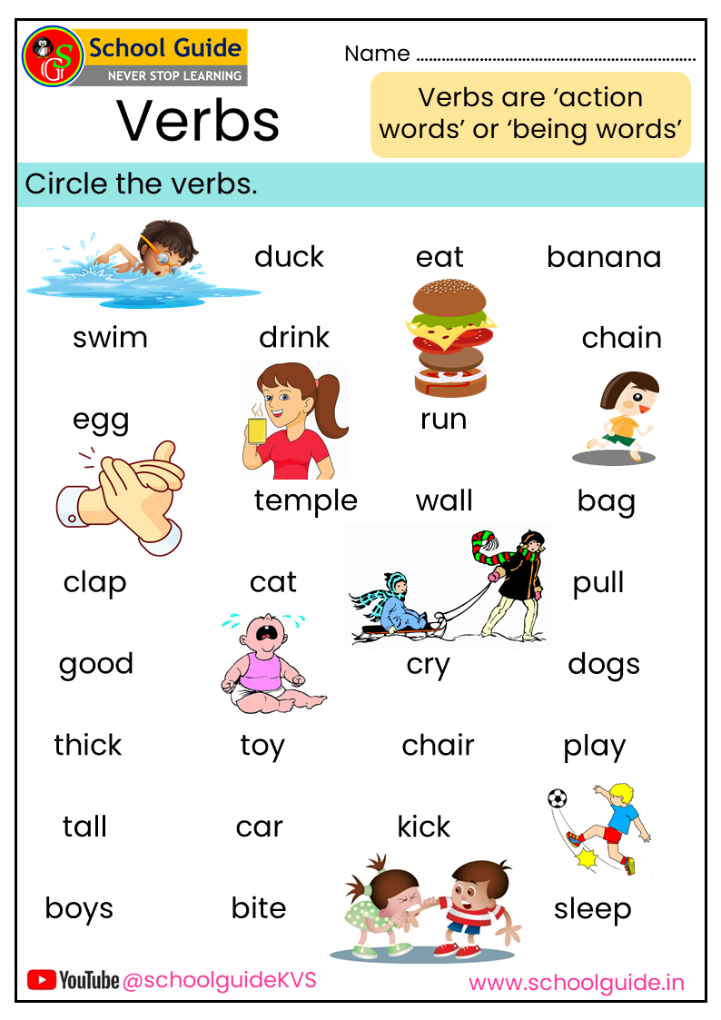 Verbs Worksheets regarding Free Printable Verb Worksheets