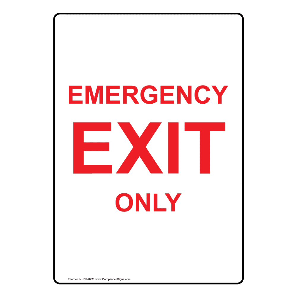 Vertical Sign - Emergency Exit - Emergency Exit Only throughout Free Printable Emergency Exit Only Signs
