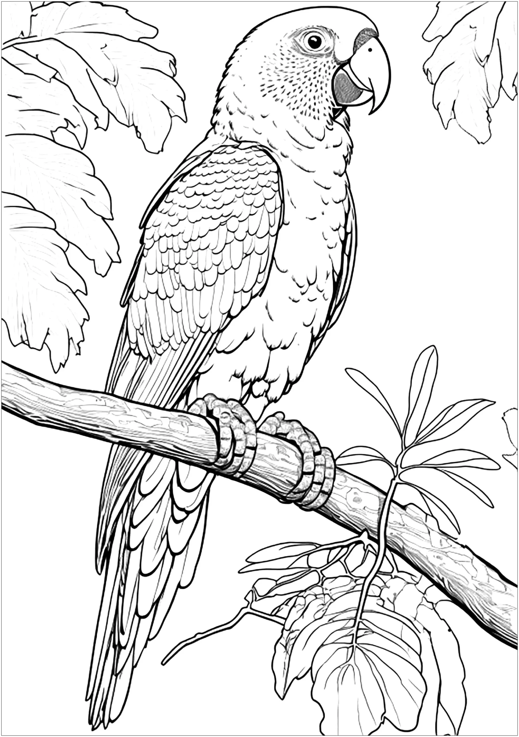 Very Realistic Amazon Parrot - Bird Coloring Pages intended for Free Printable Parrot Coloring Pages