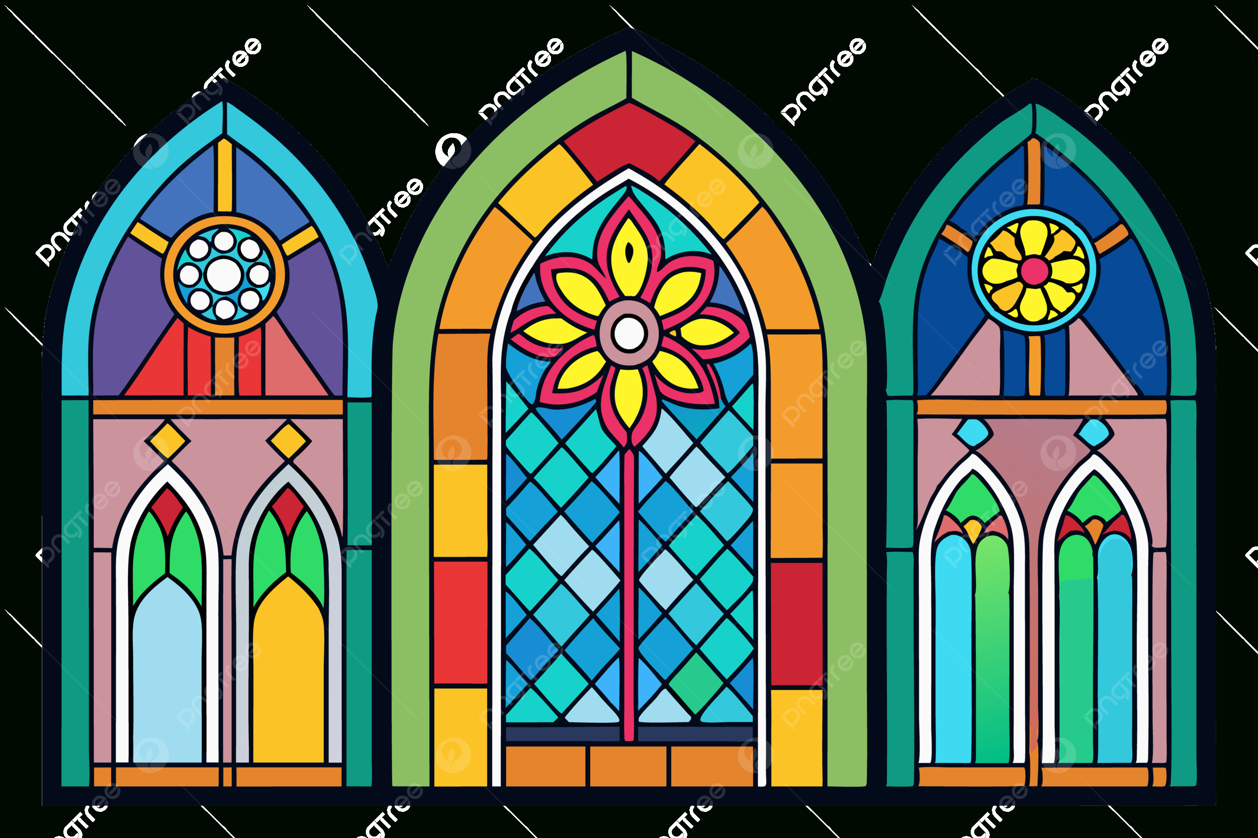 Vibrant Stained Glass Windows In A Cathedral Featuring Intricate in Free Printable Religious Stained Glass Patterns