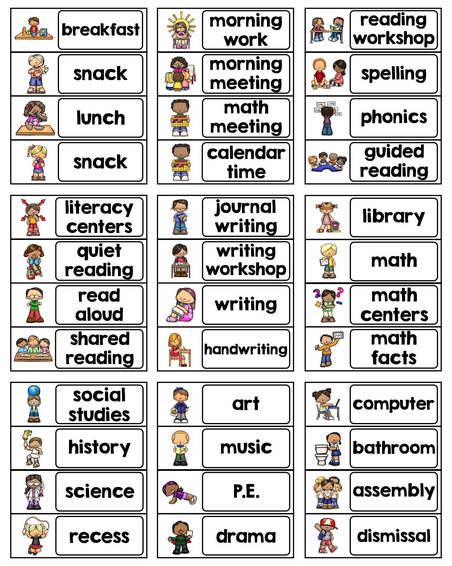 Visual Schedule Cards - Crafting Cheerfully - Worksheets Library inside Free Printable Visual Schedule For Classroom