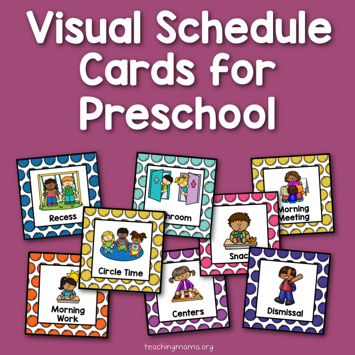 Visual Schedule Cards For Preschool - Teaching Mama throughout Free Printable Visual Schedule For Classroom