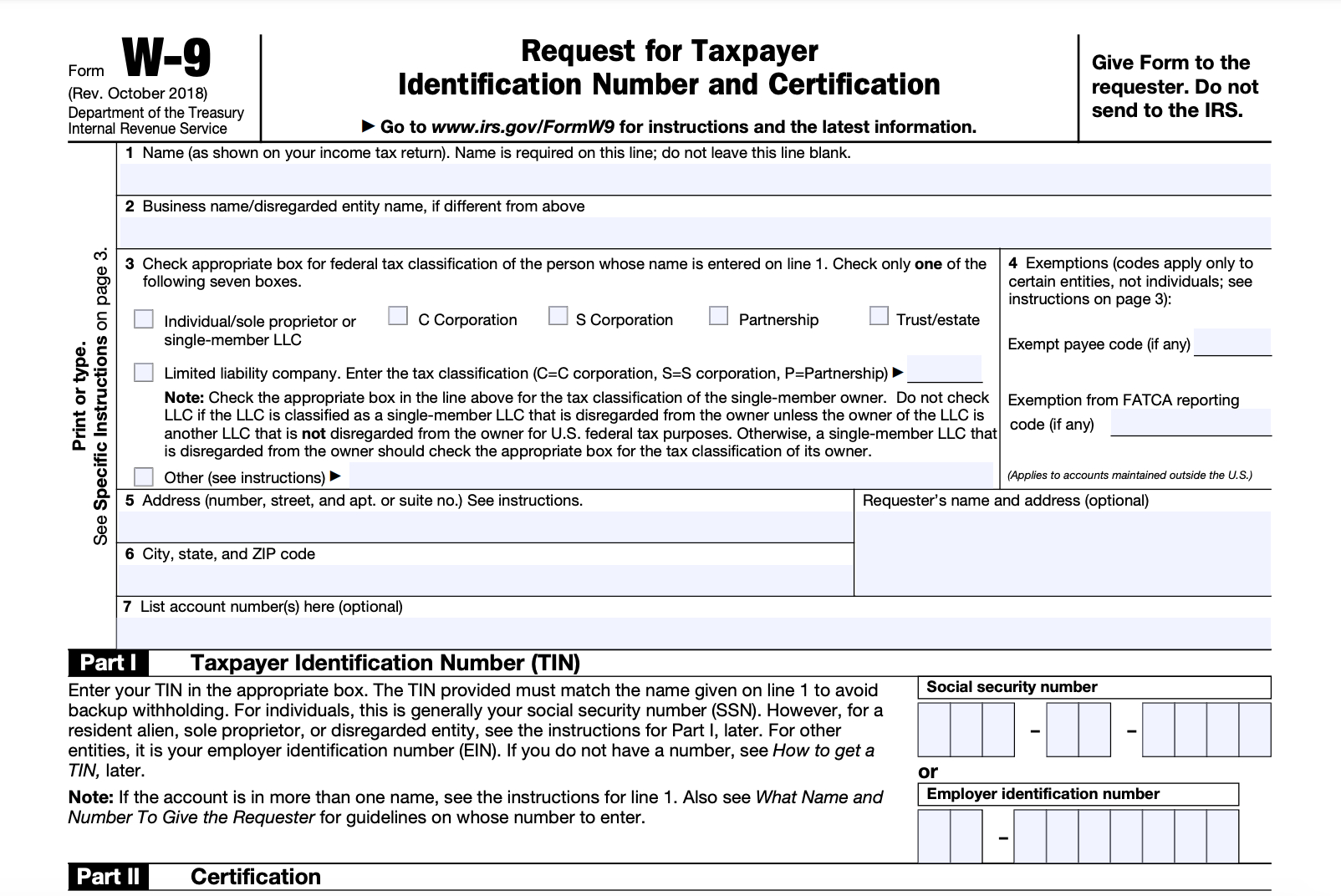 W-9 Form—Fill Out The Irs W-9 Form Online For 2023 | Smallpdf throughout Free Printable W 9