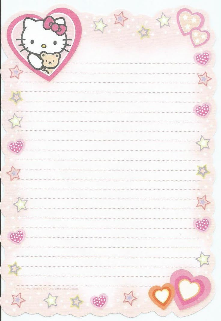We Heart It pertaining to Free Printable Hello Kitty Stationery