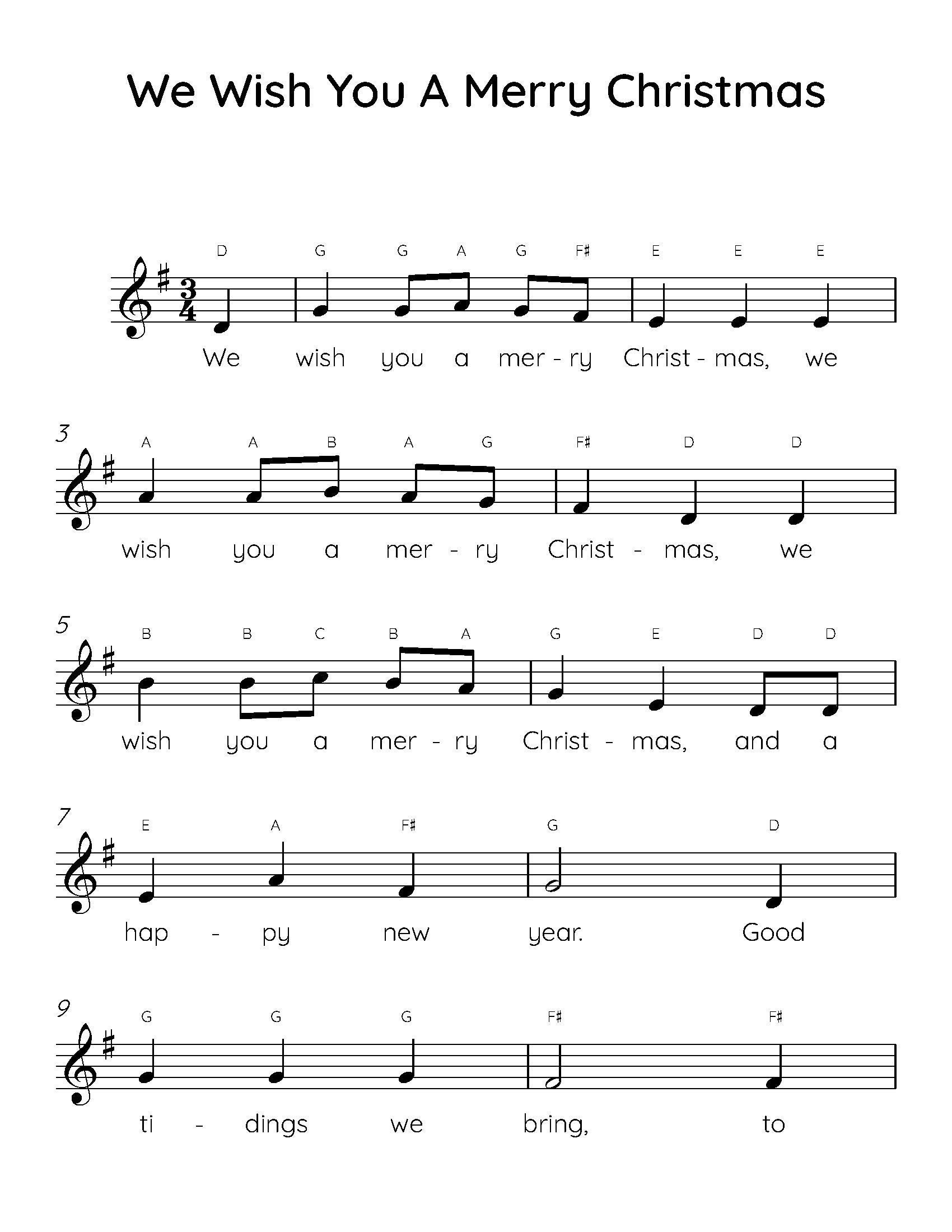 We Wish You A Merry Christmas Easy Piano Sheet Music, Digital with Christmas Songs Piano Sheet Music Free Printable