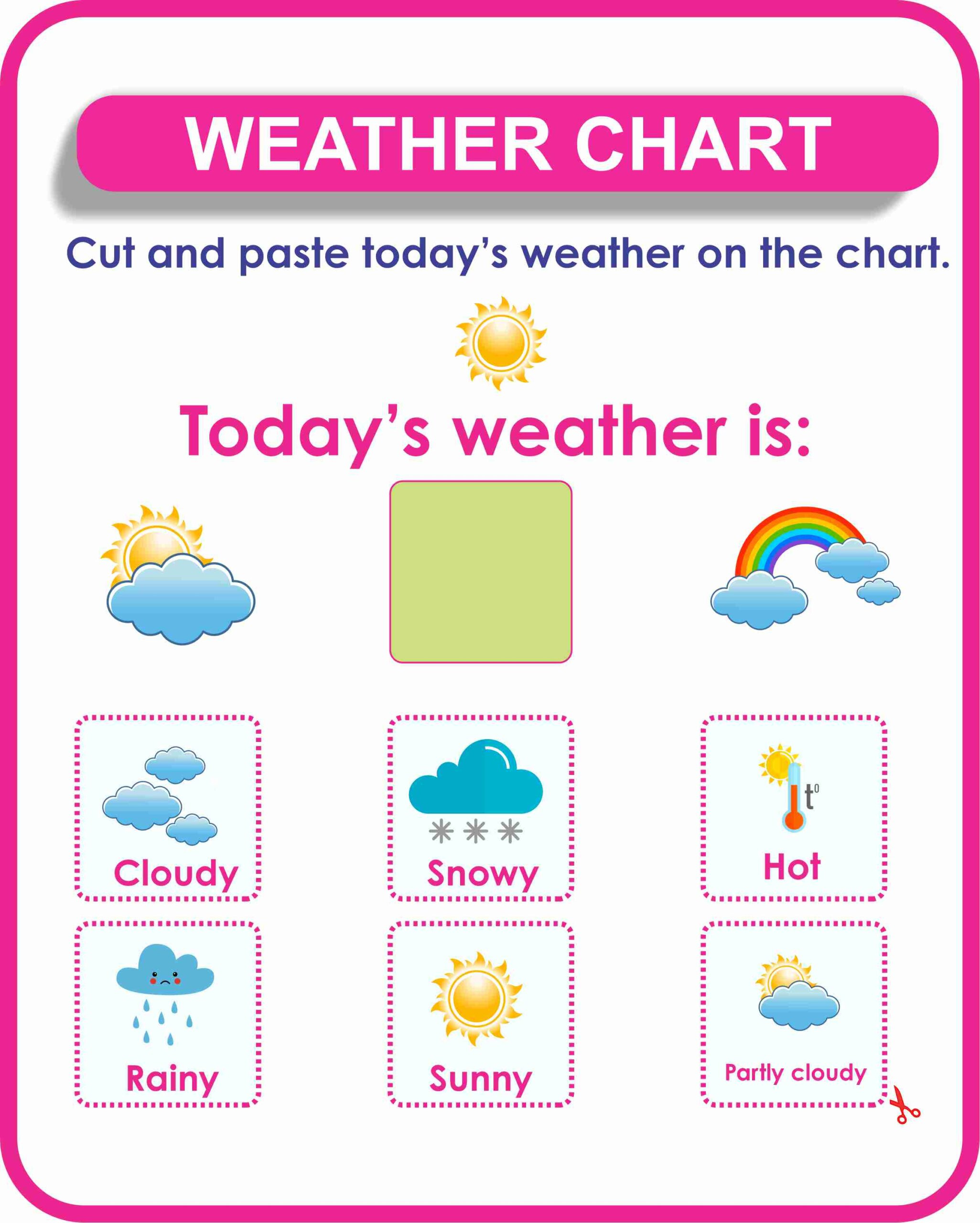Weather Chart For Kids- Printable | Montessoriseries pertaining to Free Printable Weather Chart For Preschool