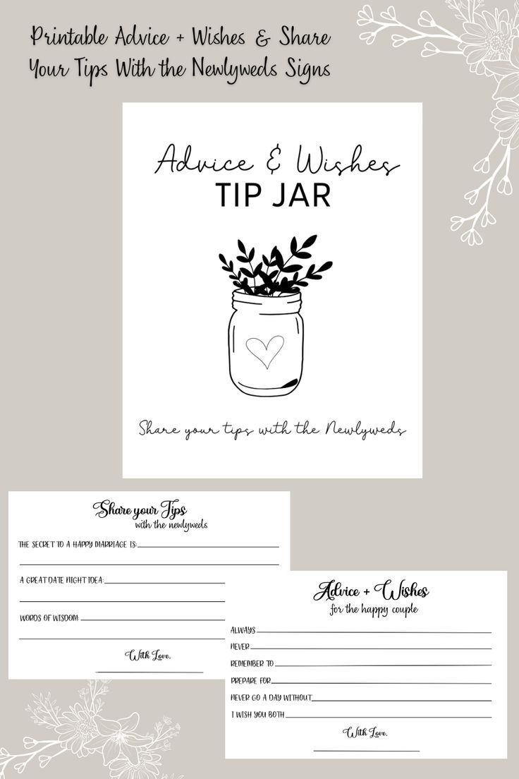 Wedding Advice Bride &amp;amp; Groom Well Wishes Card Printable with regard to Free Printable Bridal Shower Advice Cards